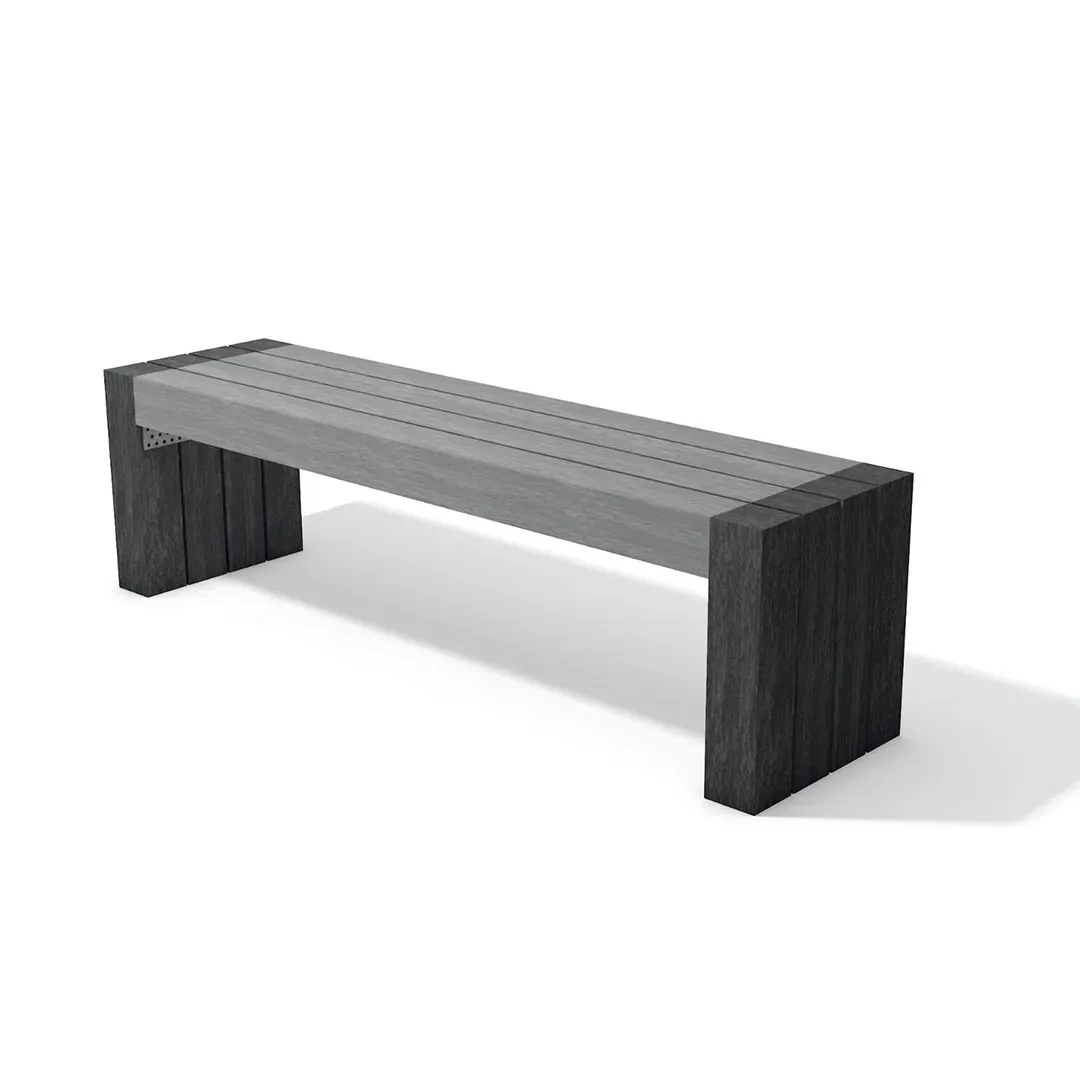 Calero-bench-150-black-grey Recycled Plastic Calero Bench Black-Grey - Image 1