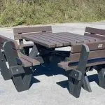 Dartmouth Recycled Plastic Picnic Table with Back - Image 2
