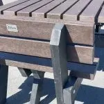 Dartmouth Recycled Plastic Picnic Table with Back - Image 4