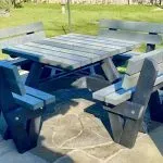 Dartmouth Recycled Plastic Picnic Table with Back - Image 3