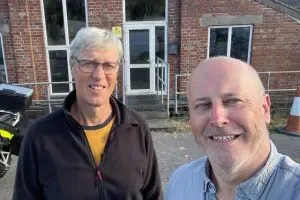 John Gall and Steve Lees outside the new Plastic Company workshop