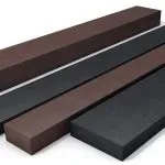 A length of recycled plastic board or lumber