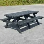 Salcombe Recycled Plastic Picnic Table 200cm in Black