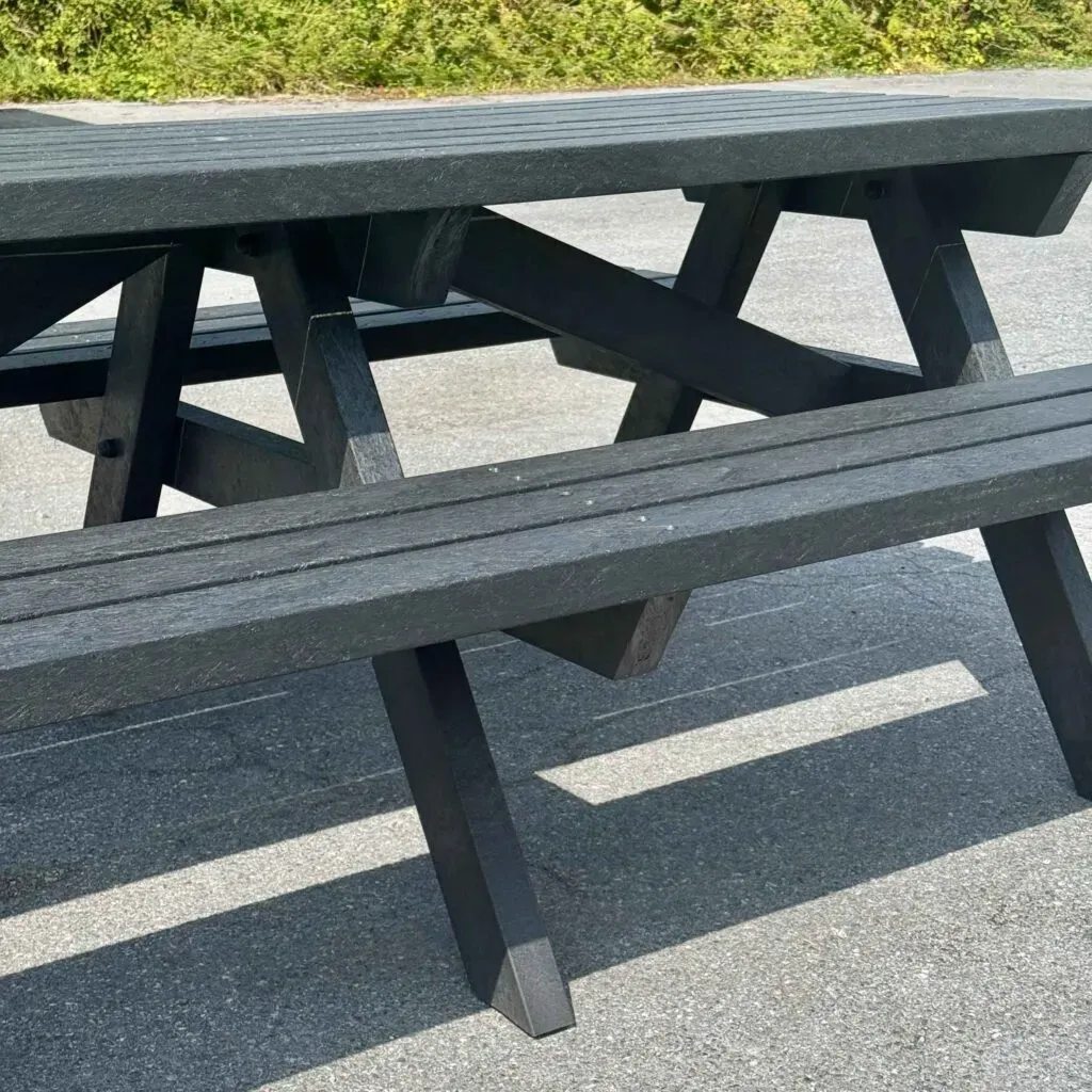 Salcombe Recycled Plastic Picnic Table 200cm in Black