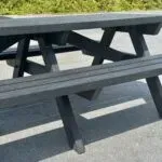 Salcombe Recycled Plastic Picnic Table 200cm in Black