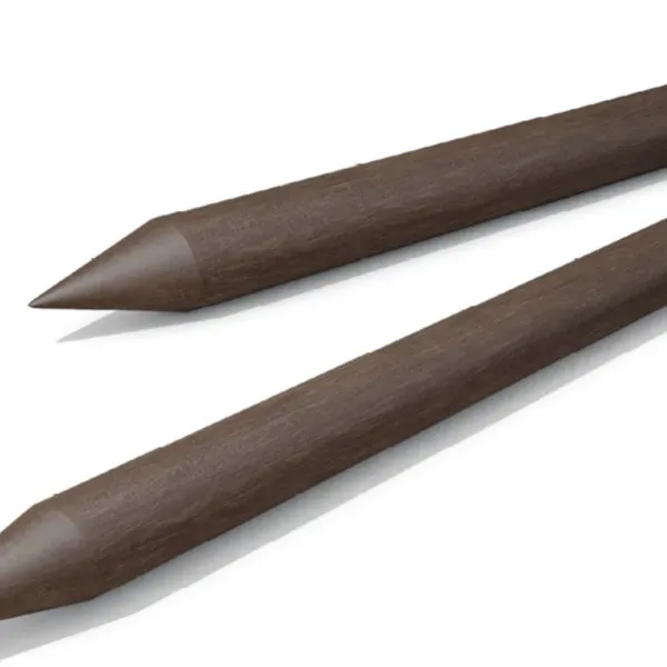 A Recycled Plastic Round Brown Fence Post