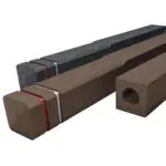 Recycled Plastic Pyramid Head Street Bollard with Red and White Reflector Strips