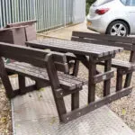 Torr Recycled Plastic Picnic Table with Back 150cm