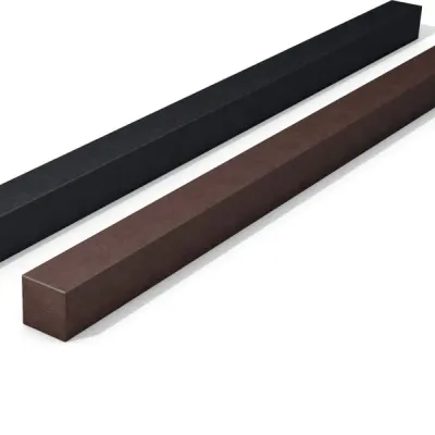 Recycled plastic post in brown and black