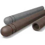 Recycled Plastic Dome Head Street Bollards lying down on a white background